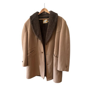 Men's Weathercaster Vintage Trench Coat, Size 46, Beige